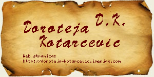 Doroteja Kotarčević vizit kartica